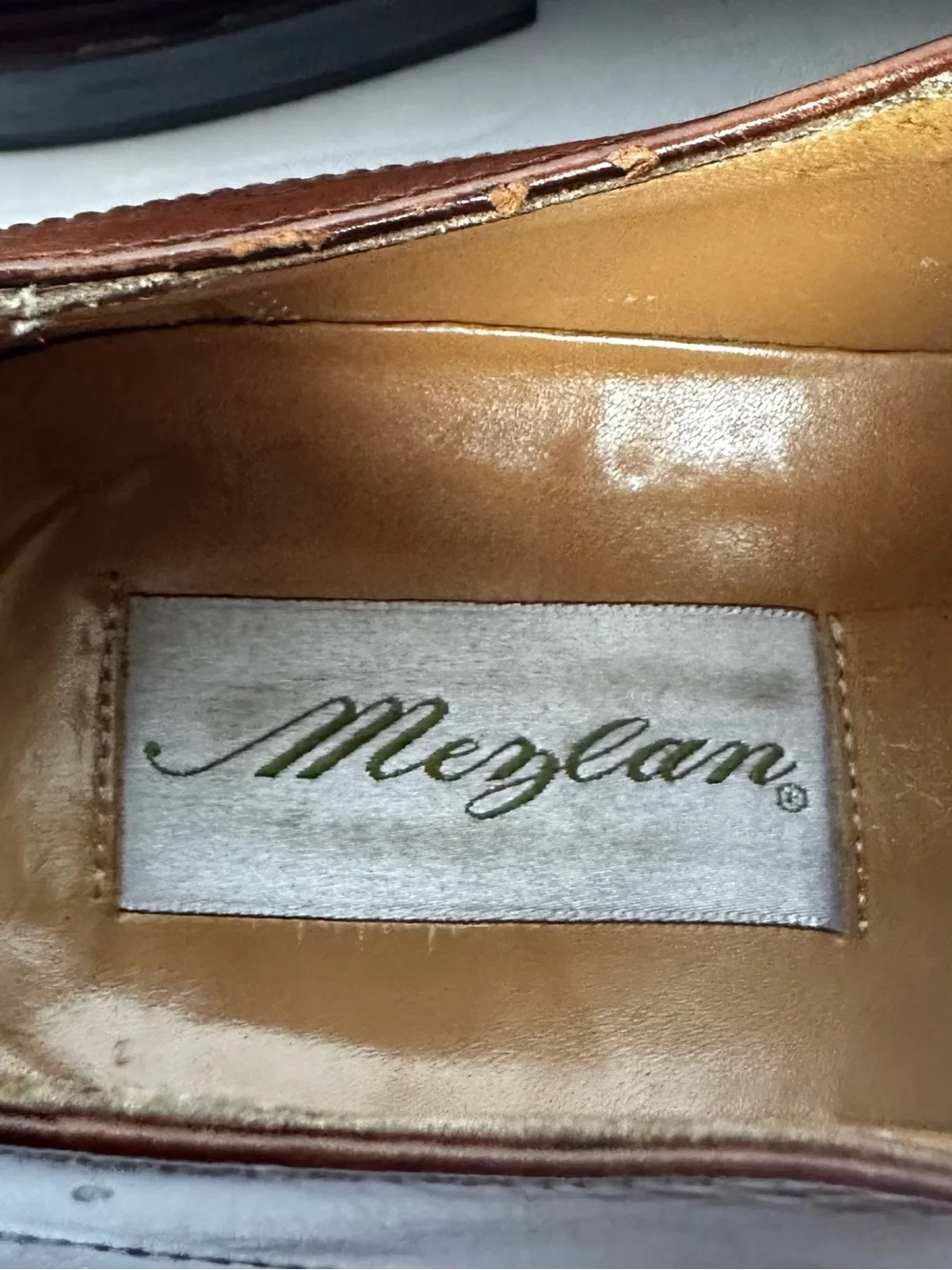 Melzan Men’s Whiskey Brown Lace Up Spilt Front Almond Toe Shoes- Size 11